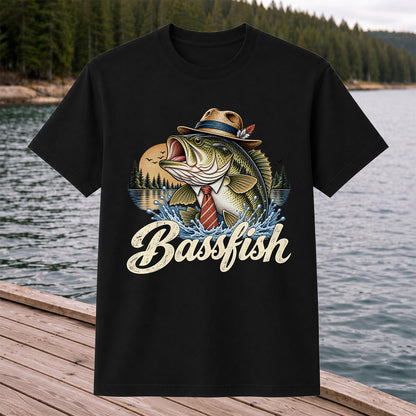 Cowboy Hat Bass Fishing Graphic T-Shirt
