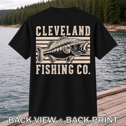 Cleveland Fishing Co Bass Fishing Graphic T-Shirt | Back Print