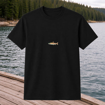 Tiny Rainbow Trout Minimalist Fishing Graphic T-Shirt