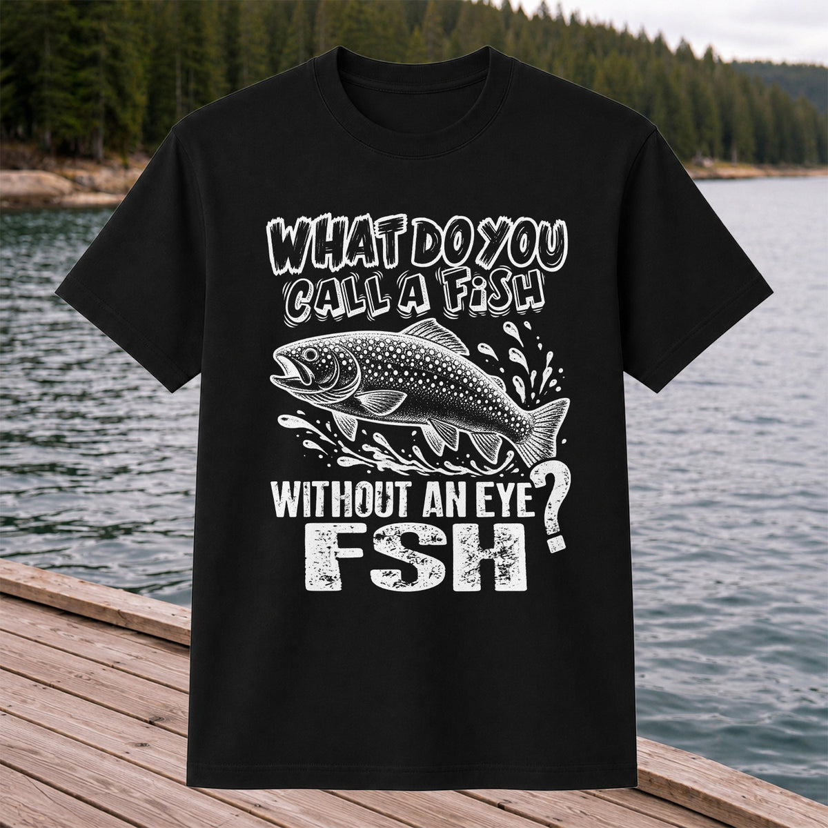What Do You Call a Fish Without an Eye FSH Funny Fishing T-Shirt