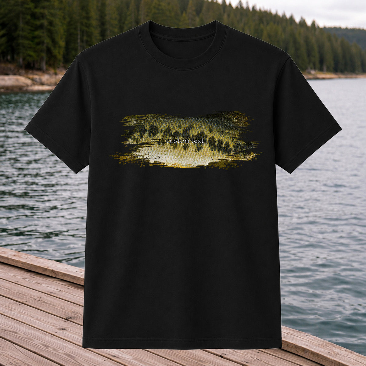 Custom Text Bass Fishing Graphic T-Shirt