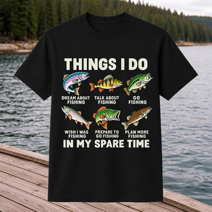Colorful Fish Fishing Hobby Graphic T-Shirt