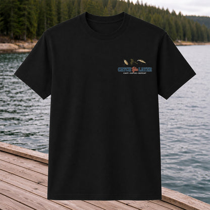 Catch Ya Later Cast Catch Repeat Minimalist Fishing T-Shirt