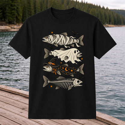 Halloween Costume Fish Spooky Fishing Graphic T-Shirt