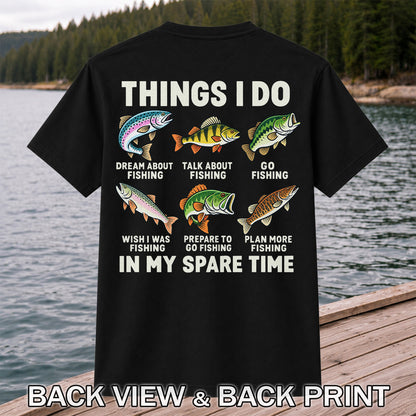 Colorful Fish Fishing Hobby Graphic T-Shirt | Back Print