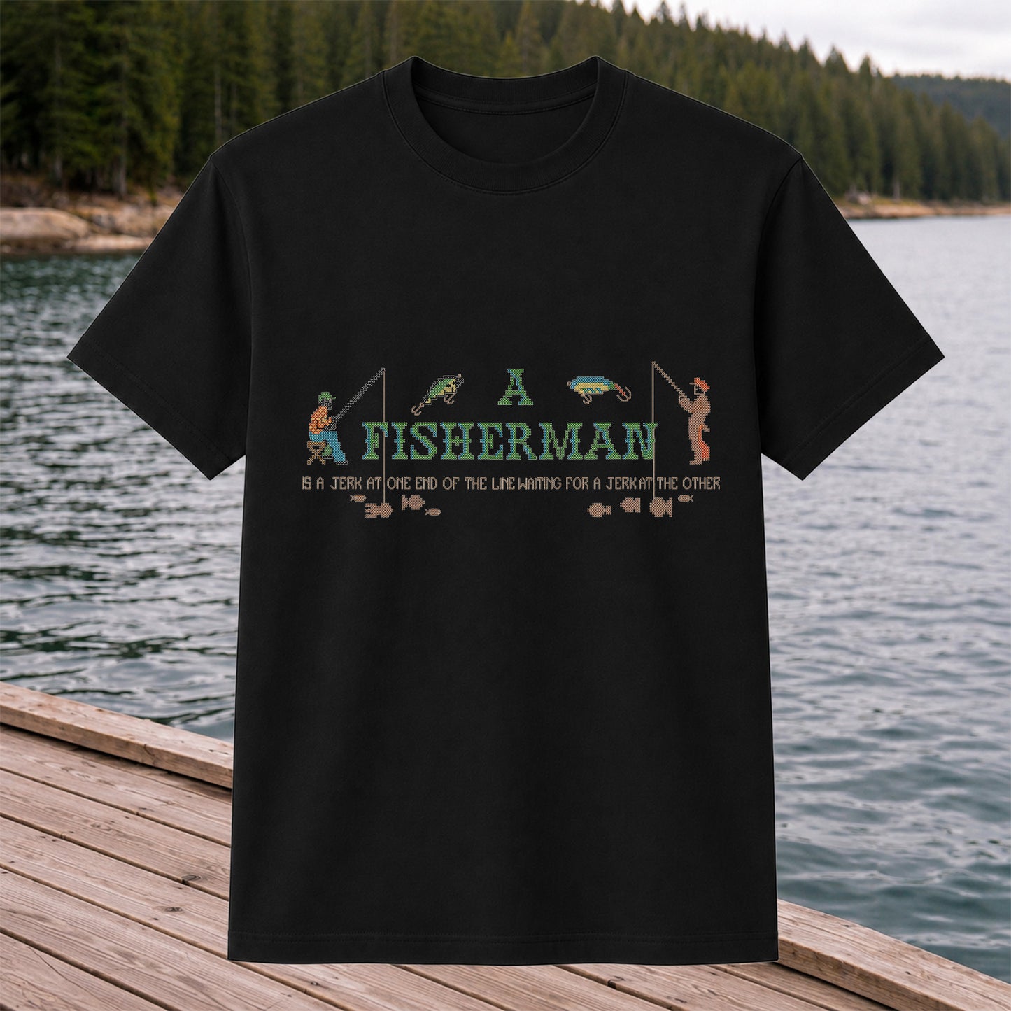 A Fisherman Jerk at Both Ends Funny Fishing T-Shirt