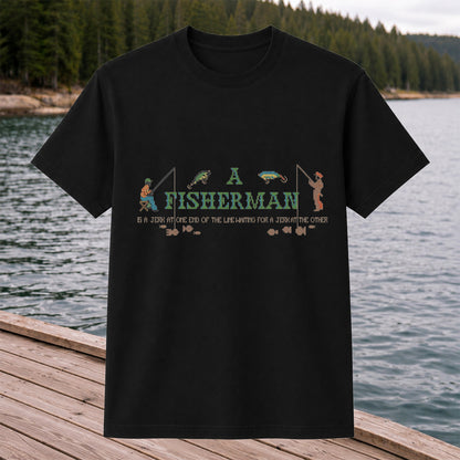 A Fisherman Jerk at Both Ends Funny Fishing T-Shirt