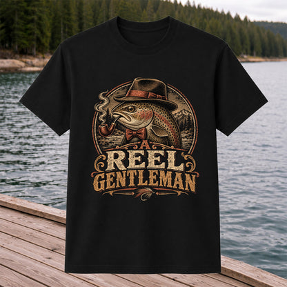 A Reel Gentleman Trout Fishing Vintage Graphic T-Shirt