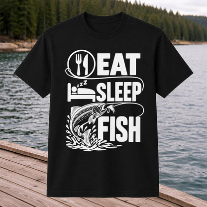 Eat Sleep Fish Trout Fly Fishing Graphic T-Shirt