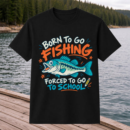 Funny Fish Fishing Graphic T-Shirt for Back to School