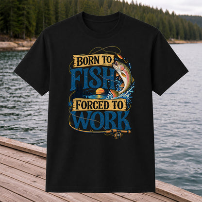 Rainbow Trout Lake Sunset Fishing Graphic T-Shirt