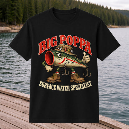 Big Poppa Surface Water Specialist Fishing Lure Graphic T-Shirt