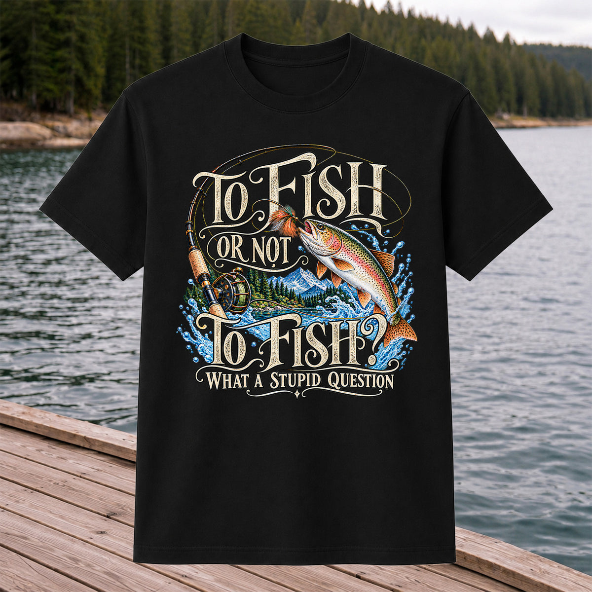 To Fish Or Not To Fish What a Stupid Question Trout Fishing T-Shirt
