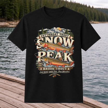 Cutthroat Trout Snow Peak Brook Trout Fishing Graphic T-Shirt
