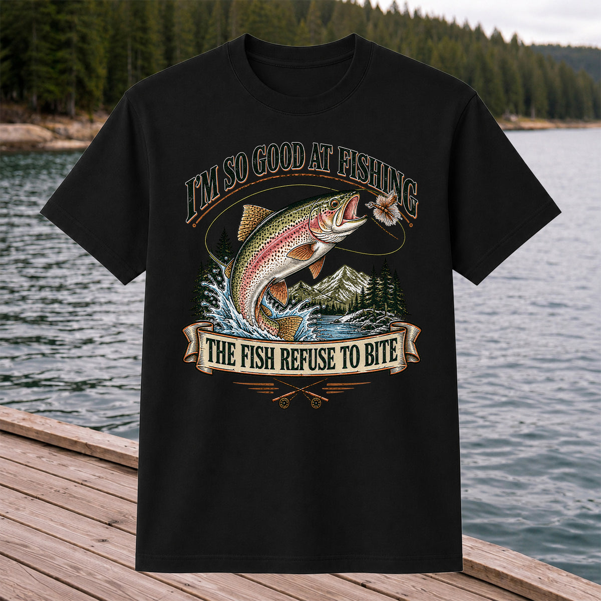 I'm So Good at Fishing The Fish Refuse to Bite Rainbow Trout T-Shirt
