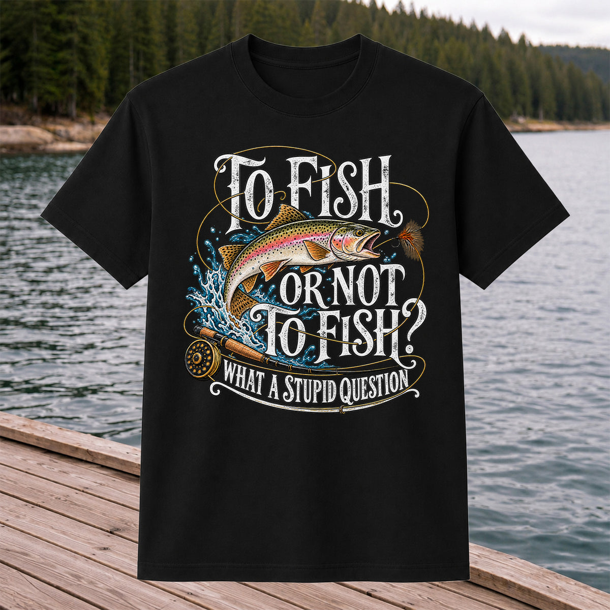 To Fish or Not to Fish What a Stupid Question Rainbow Trout T-Shirt
