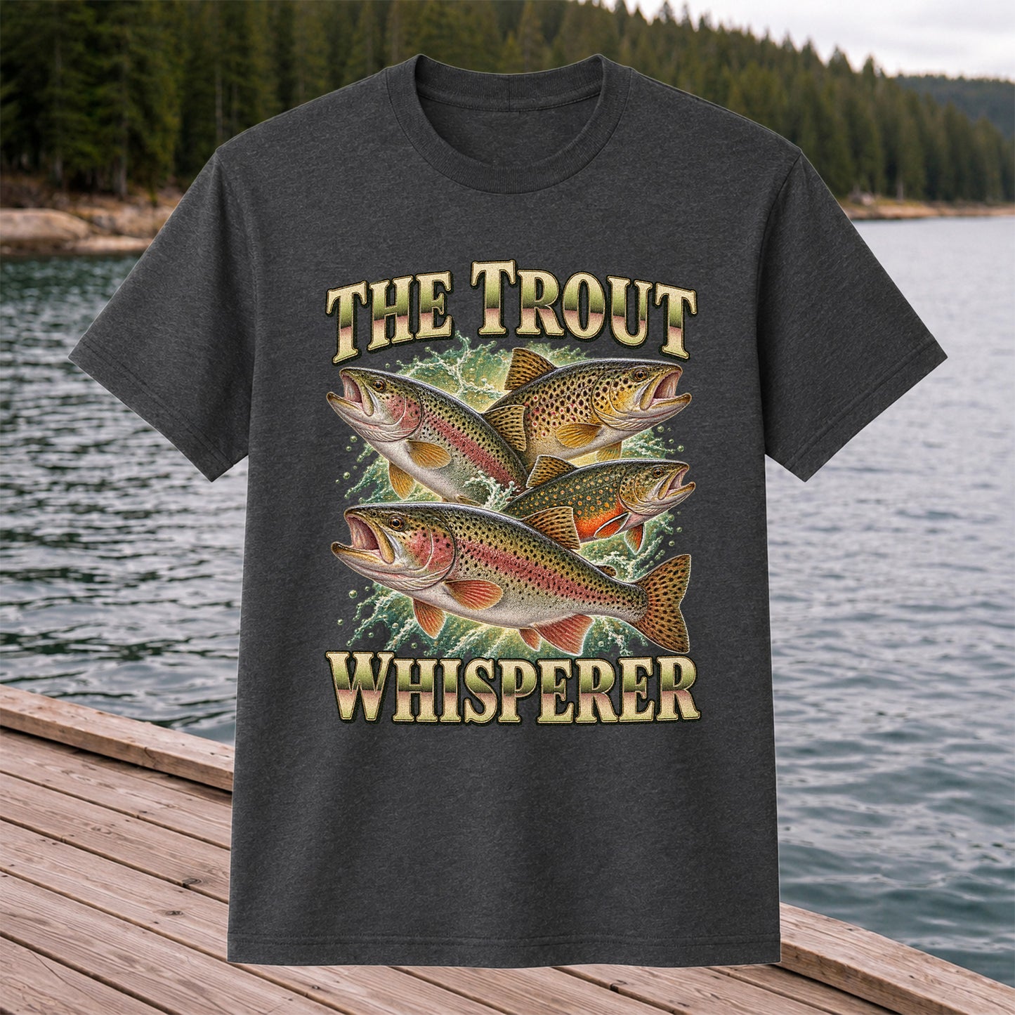 The Trout Whisperer Freshwater Fishing Graphic T-Shirt