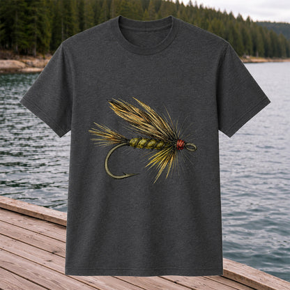 Vintage Fly Fishing Lure and Hook Graphic T-Shirt