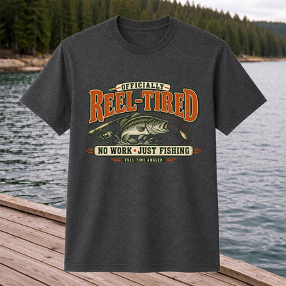 Retired Bass Fishing No Work Graphic T-Shirt