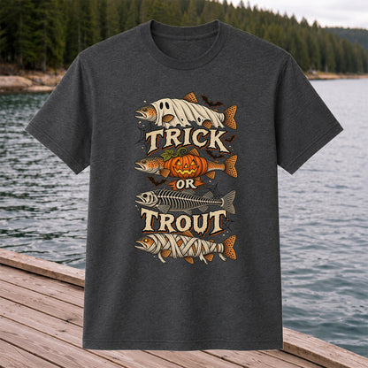 Trick or Trout Halloween Costume Fish Graphic T-Shirt