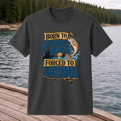 Rainbow Trout Lake Sunset Fishing Graphic T-Shirt