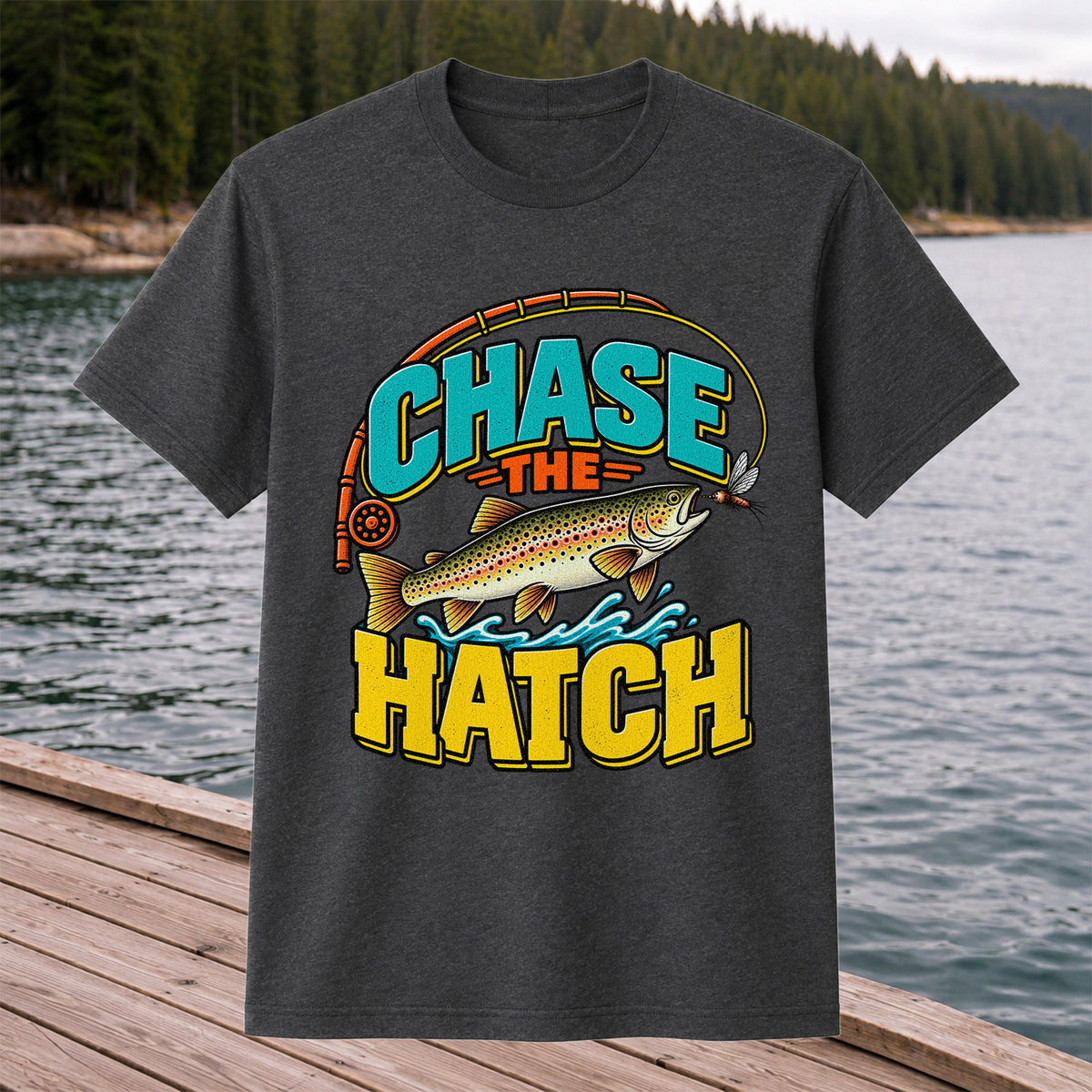 Chase the Hatch Brown Trout Fly Fishing T-Shirt