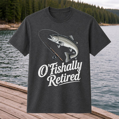 Retired Trout Fishing Rod Graphic T-Shirt