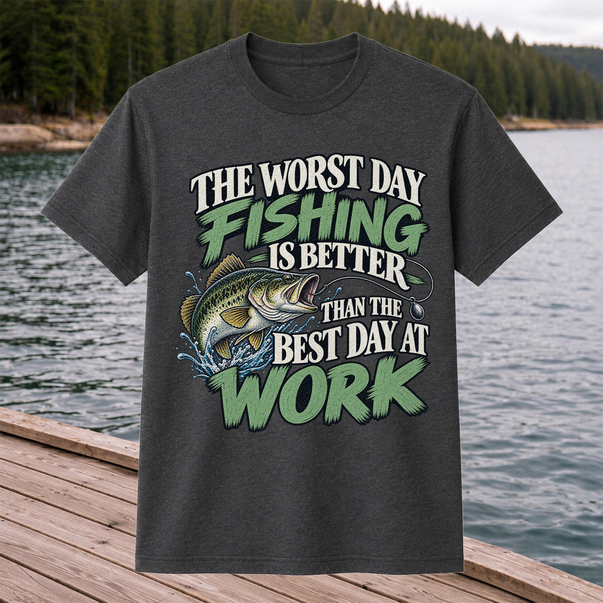 Largemouth Bass Fishing Humor Graphic T-Shirt