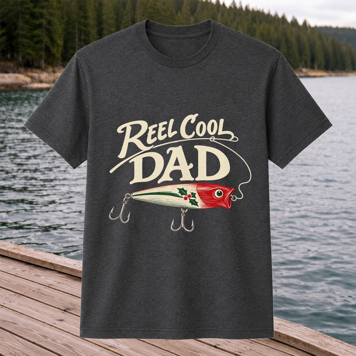 Reel Cool Dad Fishing Lure Graphic T-Shirt