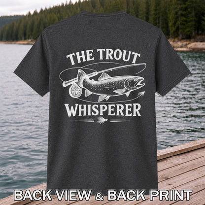 The Trout Whisperer Fly Fishing Graphic T-Shirt | Back Print
