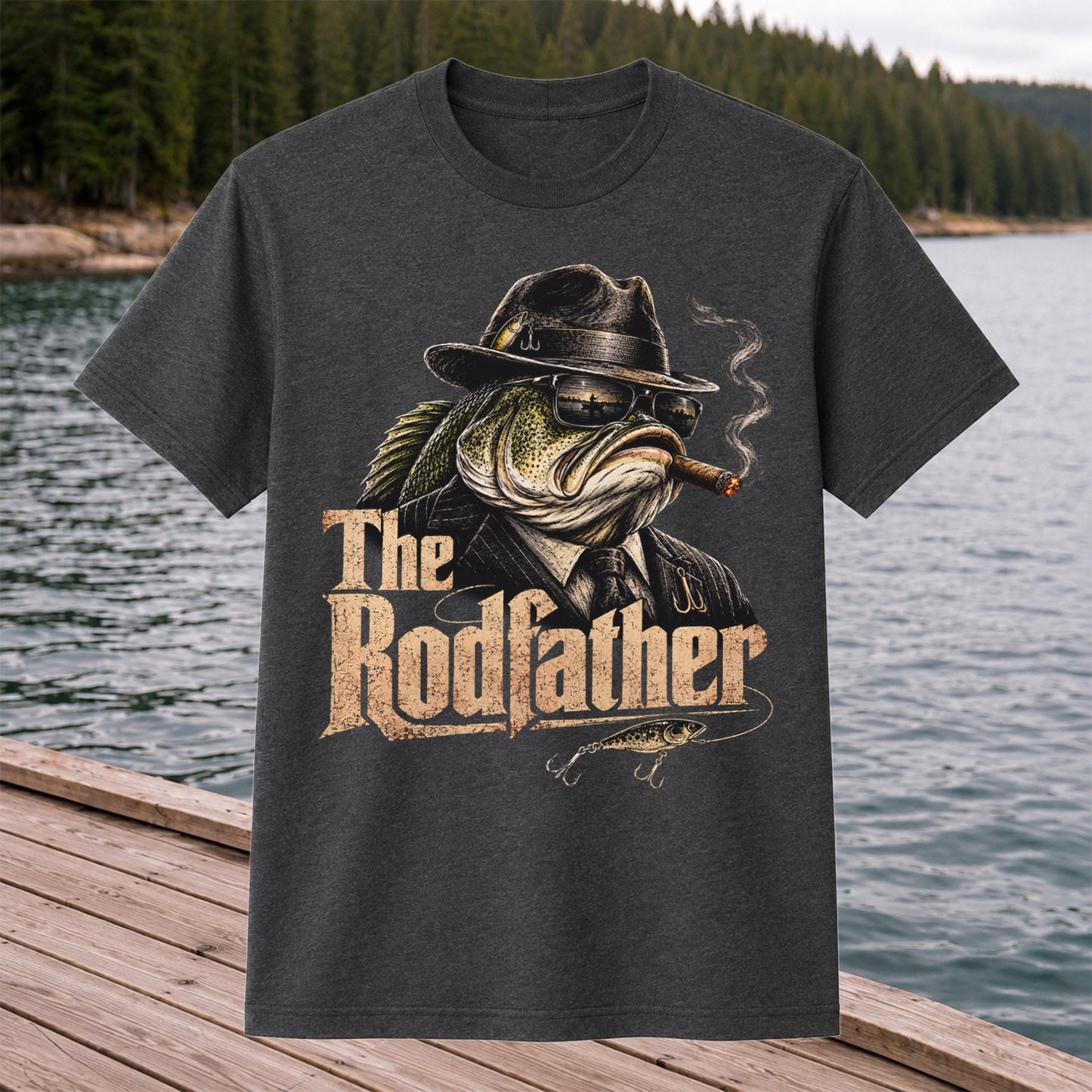 The Rodfather Funny Bass Fishing Shirt