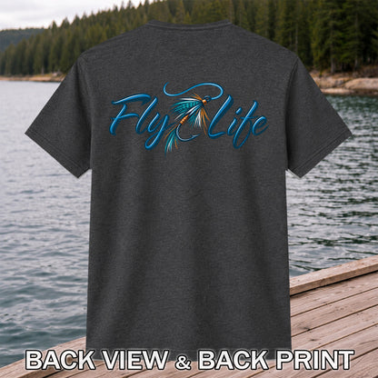 Fly Life Fishing Lure Graphic T-Shirt | Back Print