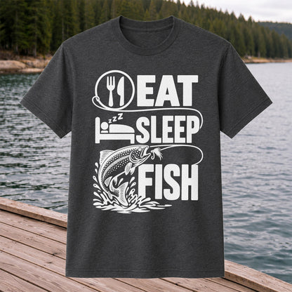 Eat Sleep Fish Trout Fly Fishing Graphic T-Shirt
