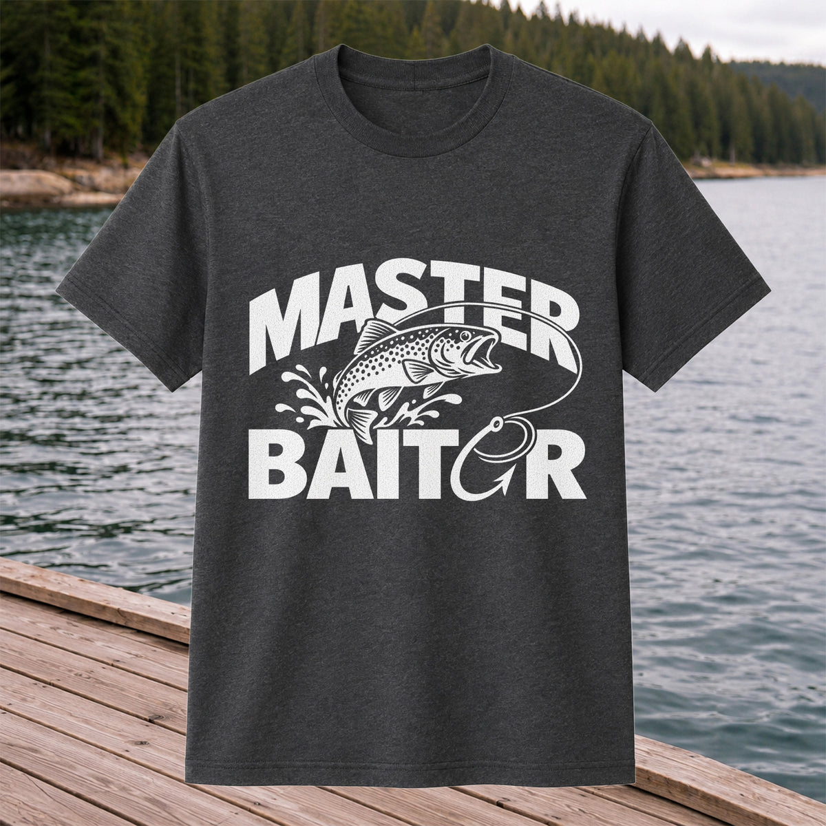 Master Baiter Funny Trout and Fishing Hook T-Shirt