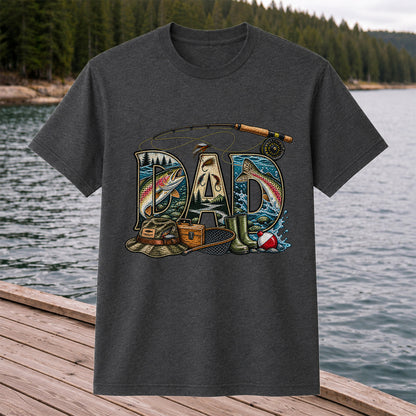 Dad Rainbow Trout Fly Fishing Vintage Graphic T-Shirt