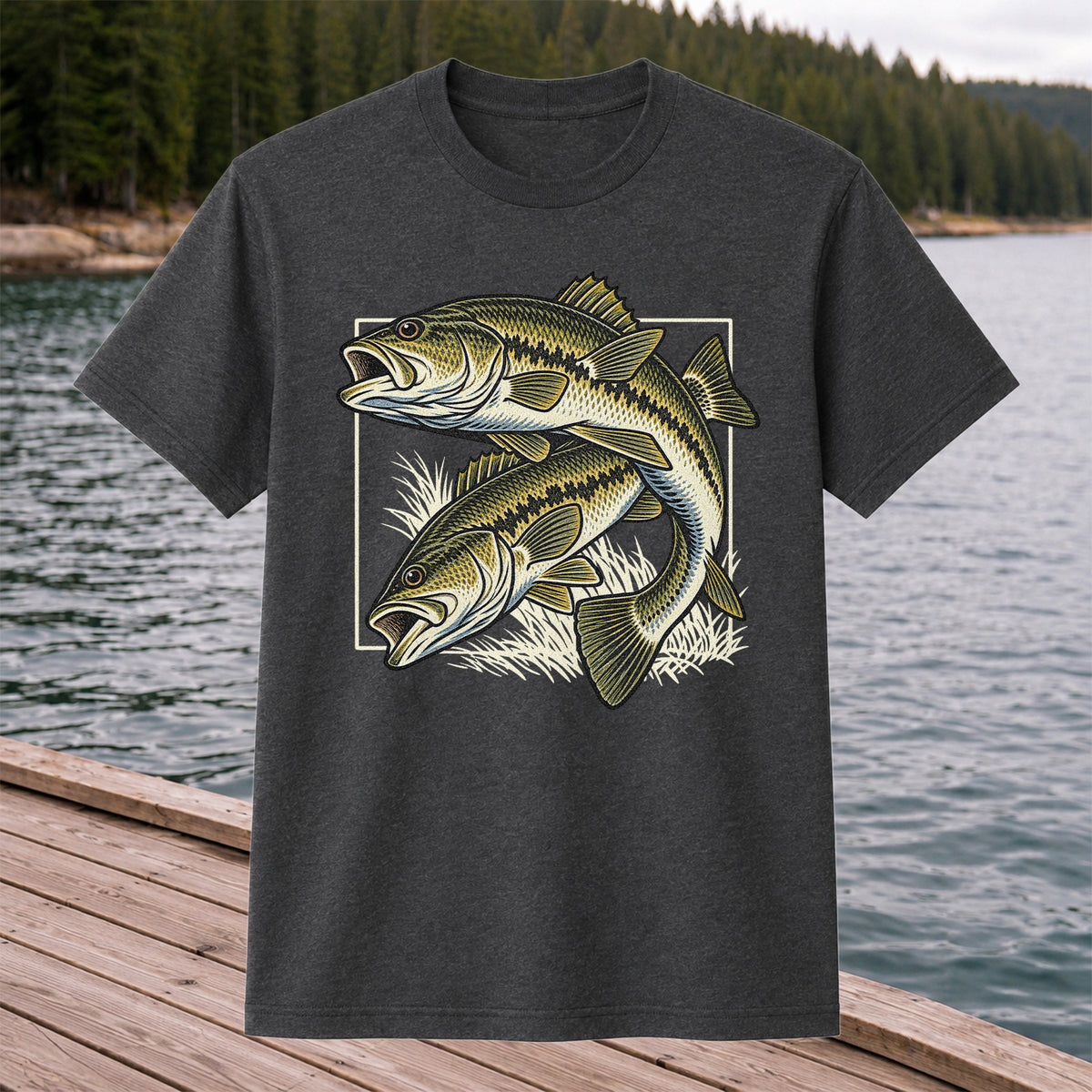 Vintage Bass Fishing Graphic T-Shirt