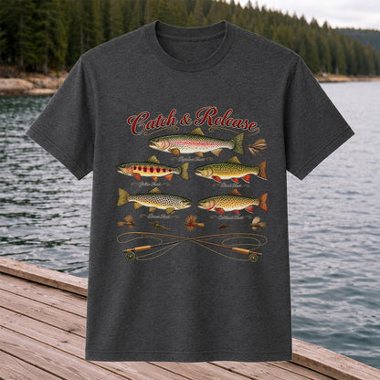 Catch & Release Trout Species Fly Fishing Graphic T-Shirt
