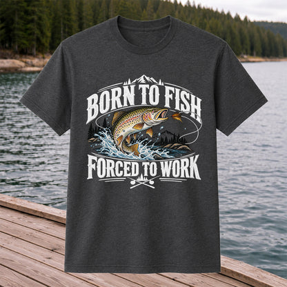 Brown Trout Mountain Lake Fishing Graphic T-Shirt