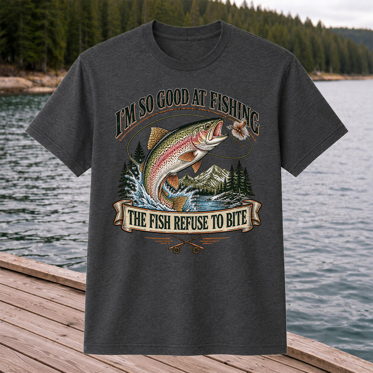 I'm So Good at Fishing The Fish Refuse to Bite Rainbow Trout T-Shirt