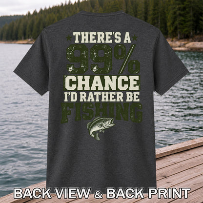 Ninety Nine Percent Fishing Graphic T-Shirt | Back Print