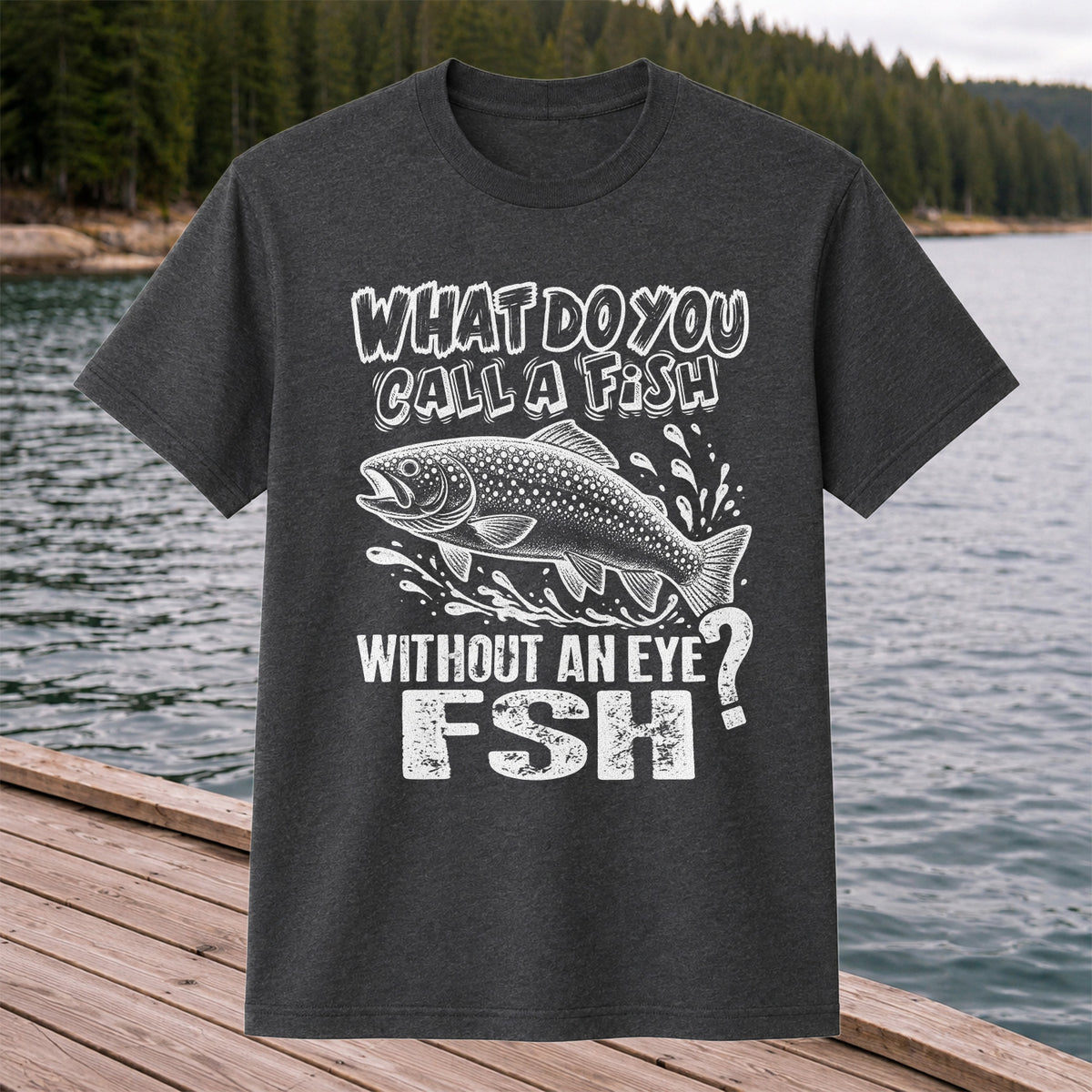 What Do You Call a Fish Without an Eye FSH Funny Fishing T-Shirt