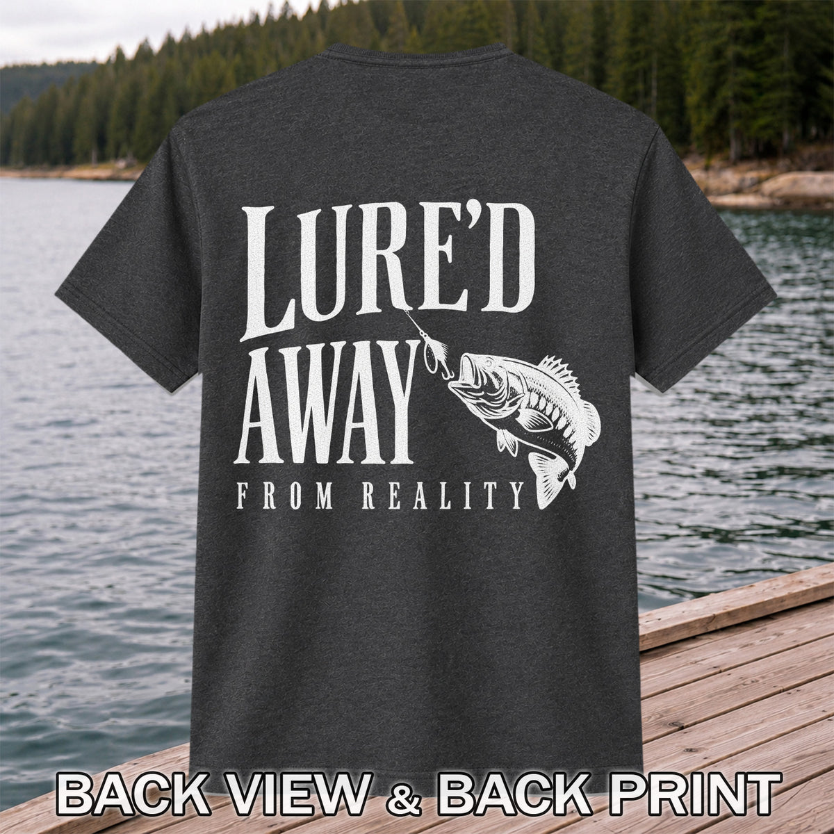 Largemouth Bass Fishing Lure Graphic T-Shirt | Back Print