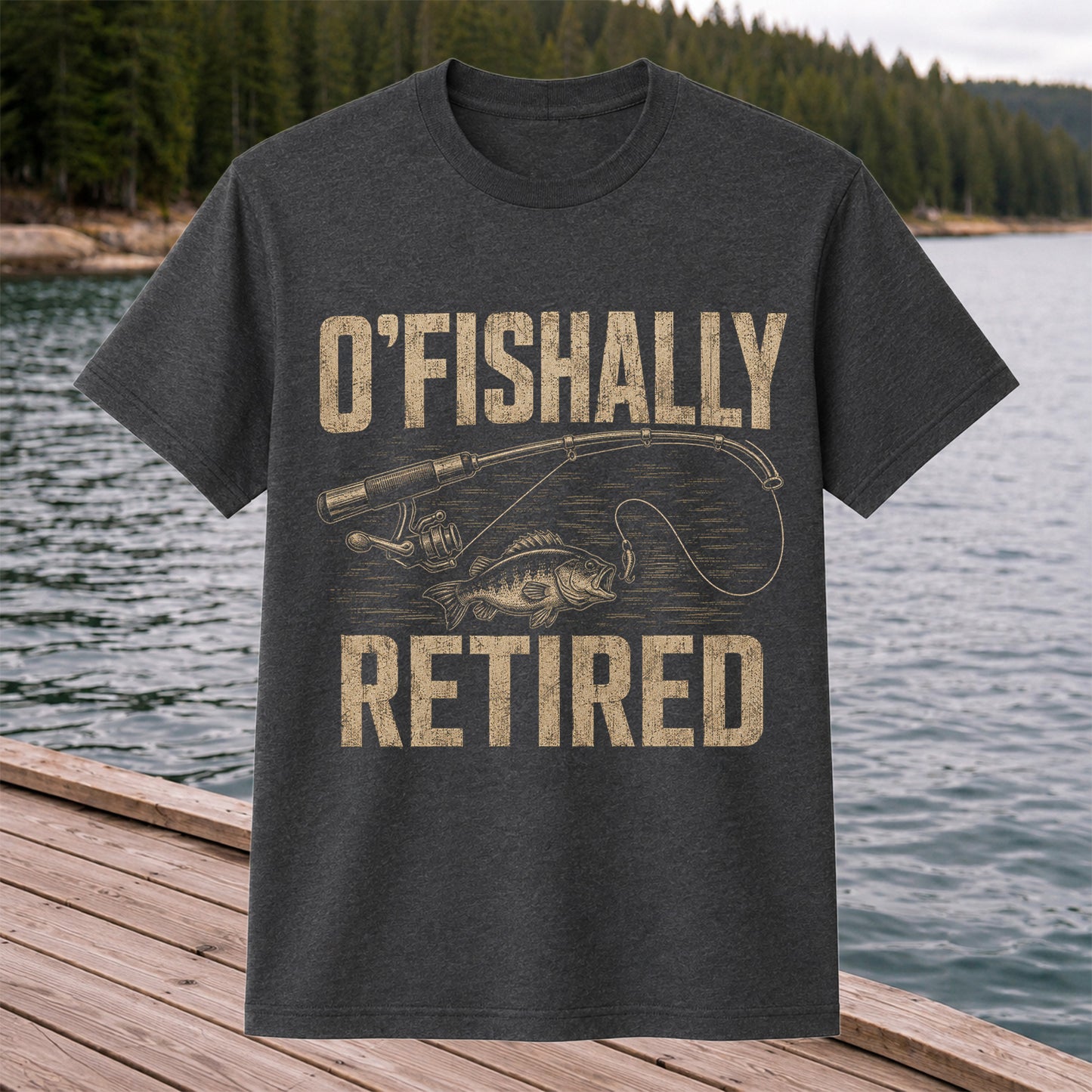 O'Fishally Retired T-Shirt Bass Fishing Retirement Gift for Fisherman