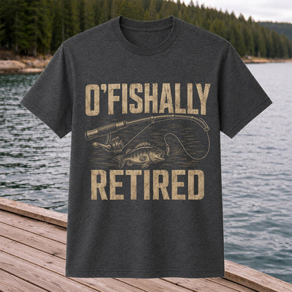 O'Fishally Retired T-Shirt Bass Fishing Retirement Gift for Fisherman