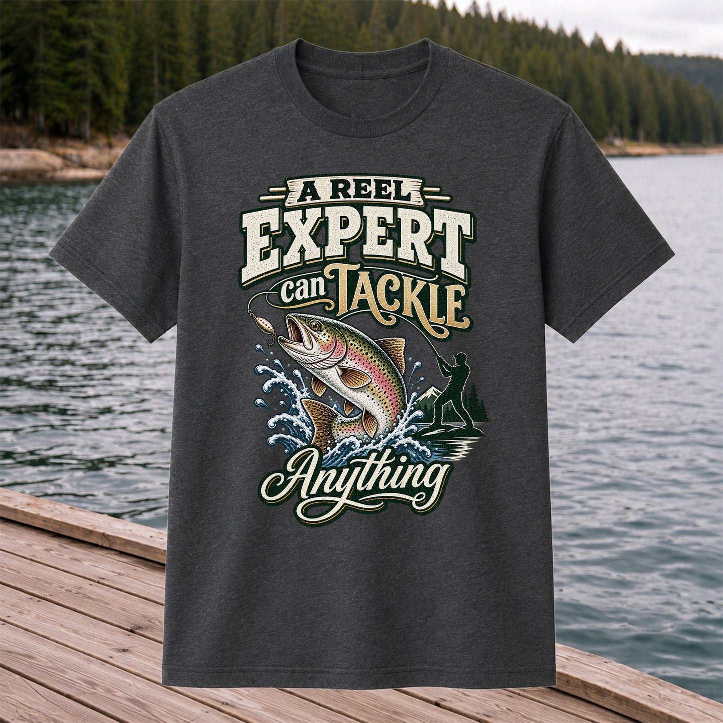 A Reel Expert Can Tackle Anything Rainbow Trout Fishing T-Shirt