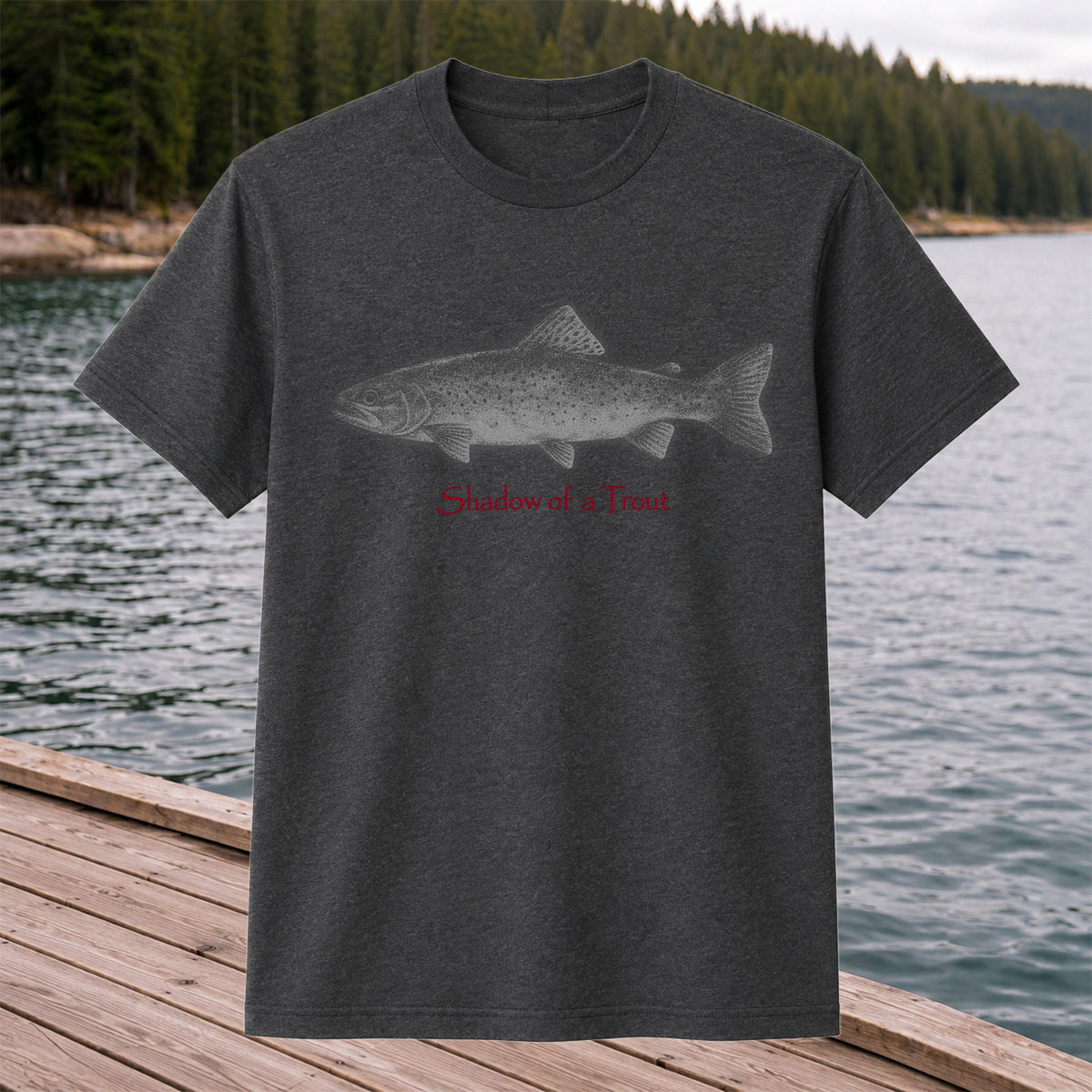 Shadow of a Trout Minimalist Trout Fishing Graphic T-Shirt