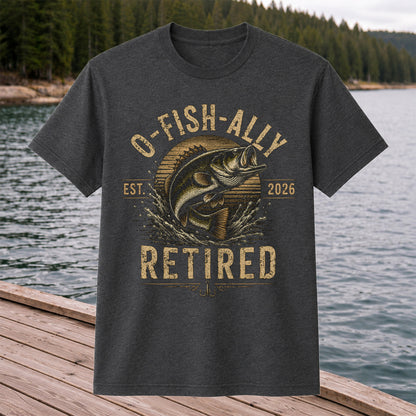 O-Fish-Ally Retired Bass Fishing T-Shirt
