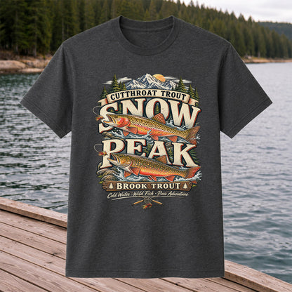 Cutthroat Trout Snow Peak Brook Trout Fishing Graphic T-Shirt