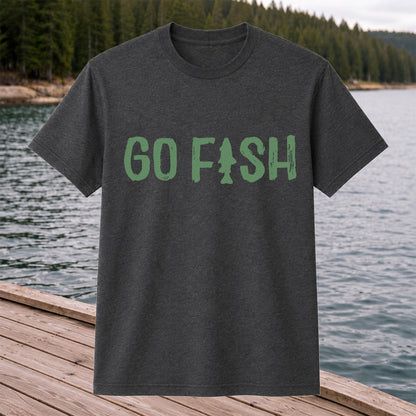 Go Fish Funny Fishing Graphic T-Shirt