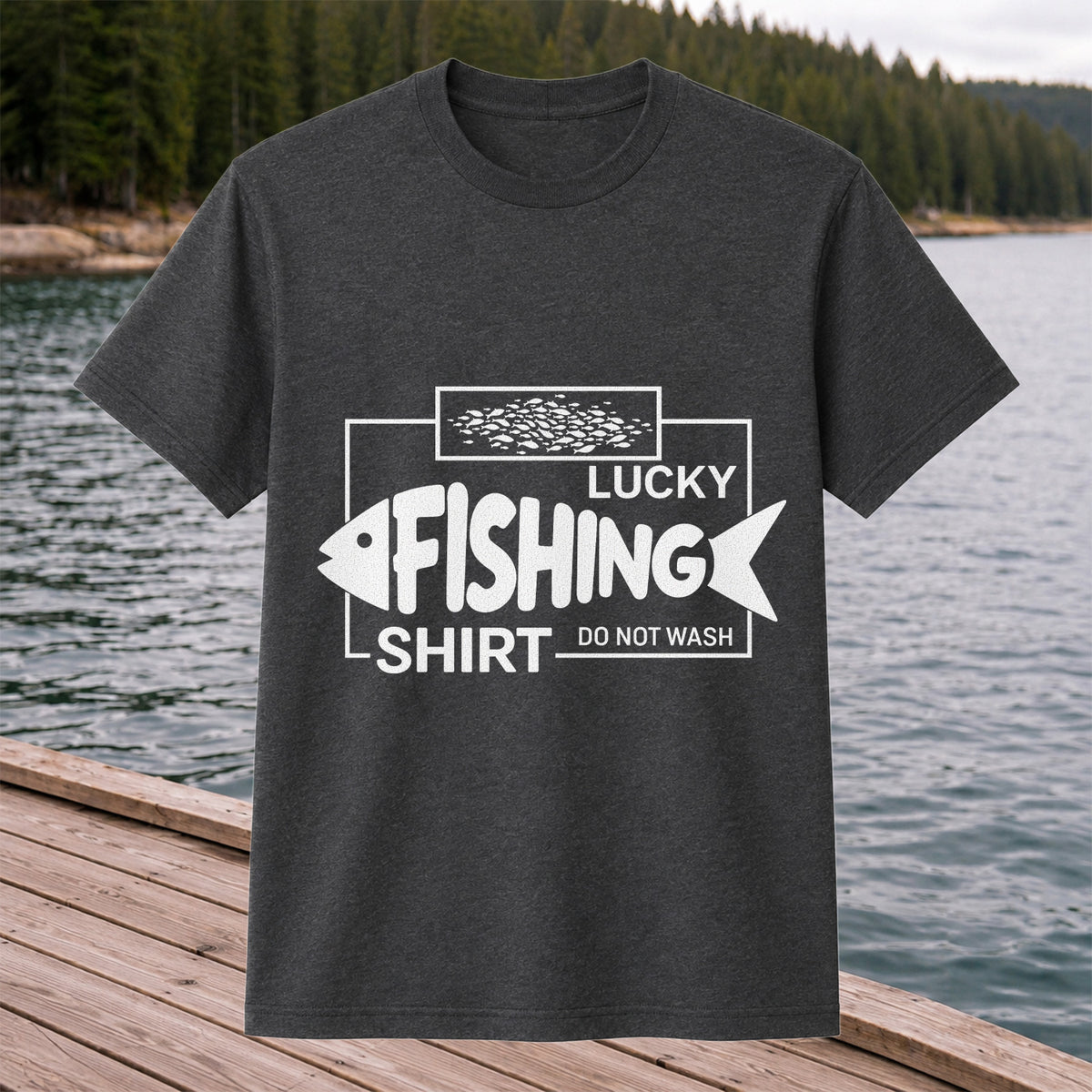 Lucky Fishing Shirt Do Not Wash Funny Fish Graphic T-Shirt